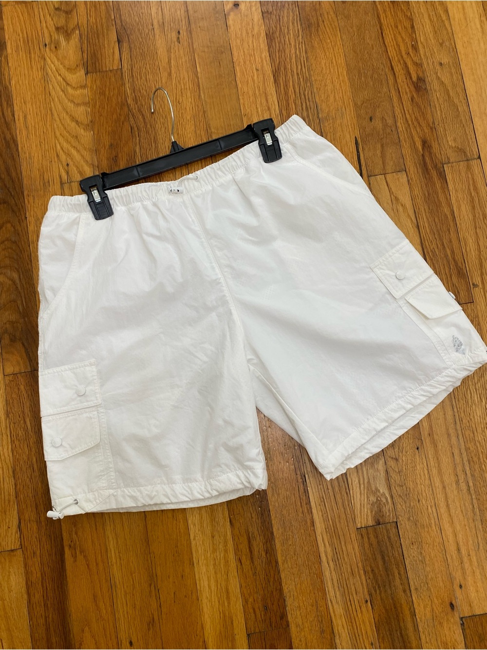Free People FP Movement Women’s Long White Cargo Shorts with Bungee Waistband M